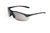 Satin Black Half Frame Sunglasses With Smoke Lens