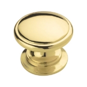 Amerock Allison Value BP530123 Cabinet Knob, 1-1/16 in Projection, Zinc, Polished Brass