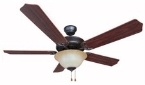 52" Dover Tri-Mount Motor Ceiling Fan Oil Rubbed Bronze with Light Kit