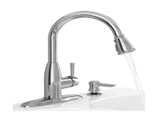 1 Handle Pulldown Kitchen Faucet With Soap Dispenser, Chrome