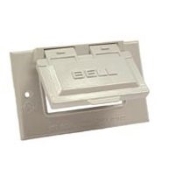 Hubbell 5101-1 Cover, 2-13/16 In L, 4-9/16 In W, Metal, For Gfci Receptacles