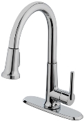 Single Handle Kitchen Faucet With Pull Down Handle, Chrome
