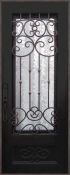 3369 Celosa Hammered Water Glass Ant Bronze Patina Iron LH Door