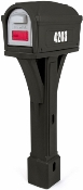 Classic Black All-In-One Plastic Mailbox and Post