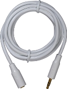 6', 3.5 mm, White, Extension Cable