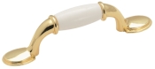 Amerock 245WPB Cabinet Pull, 5-1/16 in L Handle, Plastic/Zinc, Polished Brass