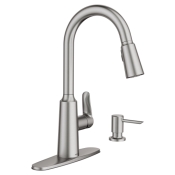 Edwyn Single Handle High Arc Pull Down Kitchen Faucet, Stainless