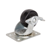 Prosource JC-H10 Swivel Caster, 2-1/2 in Dia Wheel, 130 lb Weight Capacity, Rubber Wheel