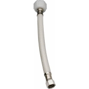 Plumb Pak EZ Series PP23871 Toilet Supply Tube, 3/8 in Compression Inlet, 7/8 in Ballcock Outlet, 12 in L