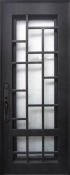 3369 Nueva Iron Pinhead Glass Aged Pewter Patina Finish Inswing LH Door