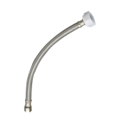 Plumb Pak EZ Series PP23804 Toilet Supply Tube, 3/8 in Compression Inlet, 7/8 in Ballcock Outlet, 9 in L