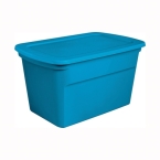Sterilite 17364306 Tote Box, 30 gal Capacity, Plastic, Blue