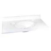 Foremost 49" x 19" Cultured Marble 1 Bowl Vanity Top - White