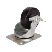 Prosource JC-H12 Swivel Caster, 4 in Dia Wheel, 255 lb Weight Capacity, Rubber Wheel