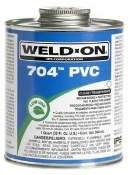 WELD-ON 704 Series 12124 PVC Cement, Liquid, Clear, 1 Pt