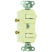 Ivory 15 Amp 120/277 Volt Double Toggle Switch