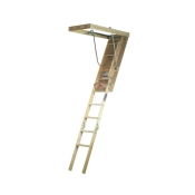 22-1/2" x 54" to 10' 4" 250# Long Wooden Attic Ladder
