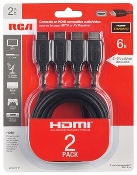 2 Pack, 6', HDMI Cables