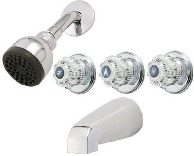 Shop 3 Handle Tub Shower Faucet Chrome At Mccoy S