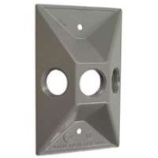 Hubbell 5189-0 Cluster Cover, 4-19/32 In L, 2-27/32 In W, Rectangular, Zinc