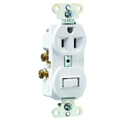 White 15 Amp 125 Volt Toggle Switch/Duplex Receptacle Combination