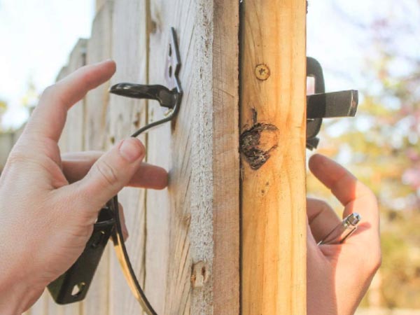 installing handle or pull on gate