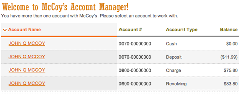 Multiple Account View in McCoy's Account Manager