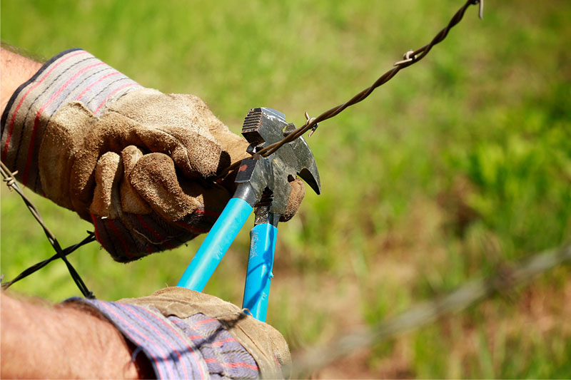 Use fencing pliers to mend fences quickly.